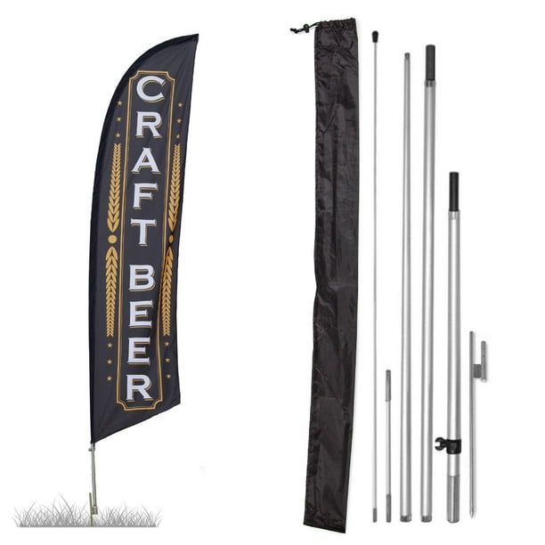 Single-Sided, Poles and Cross Base Included Barbeque 10ft Feather Banner - Style 2 